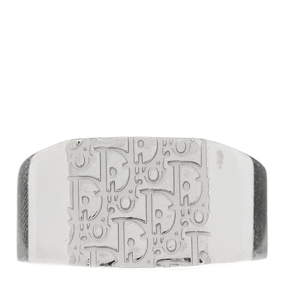Christian Dior Sterling Silver Oblique Signet Ring 60 9 1 of 4