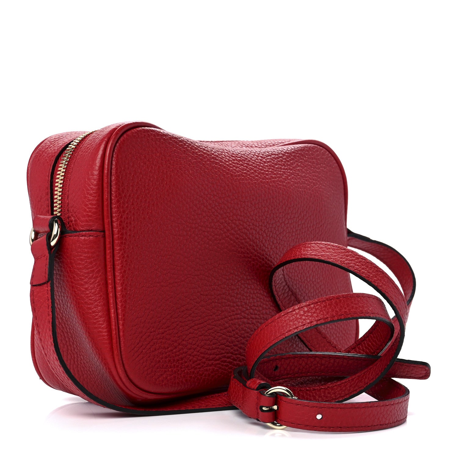 Gucci Pebbled Calfskin Small Soho Disco Bag Vibrant Red 3 of 12