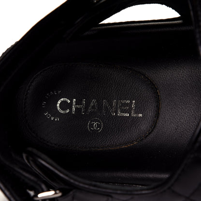 Chanel Lambskin Velcro Dad Sandals 38 Black 8 of 12