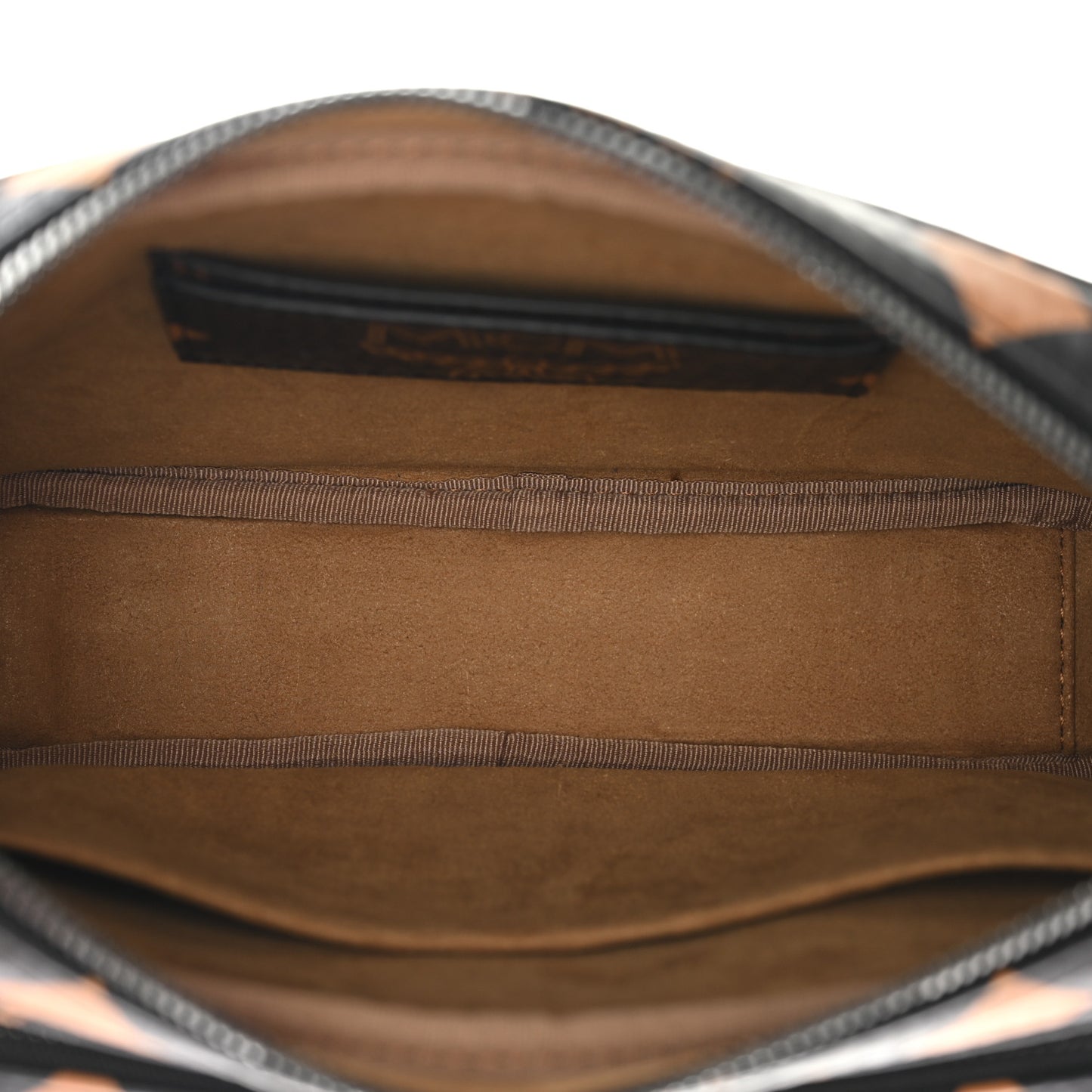 Maxi Visetos Aren Crossbody Black Cognac
