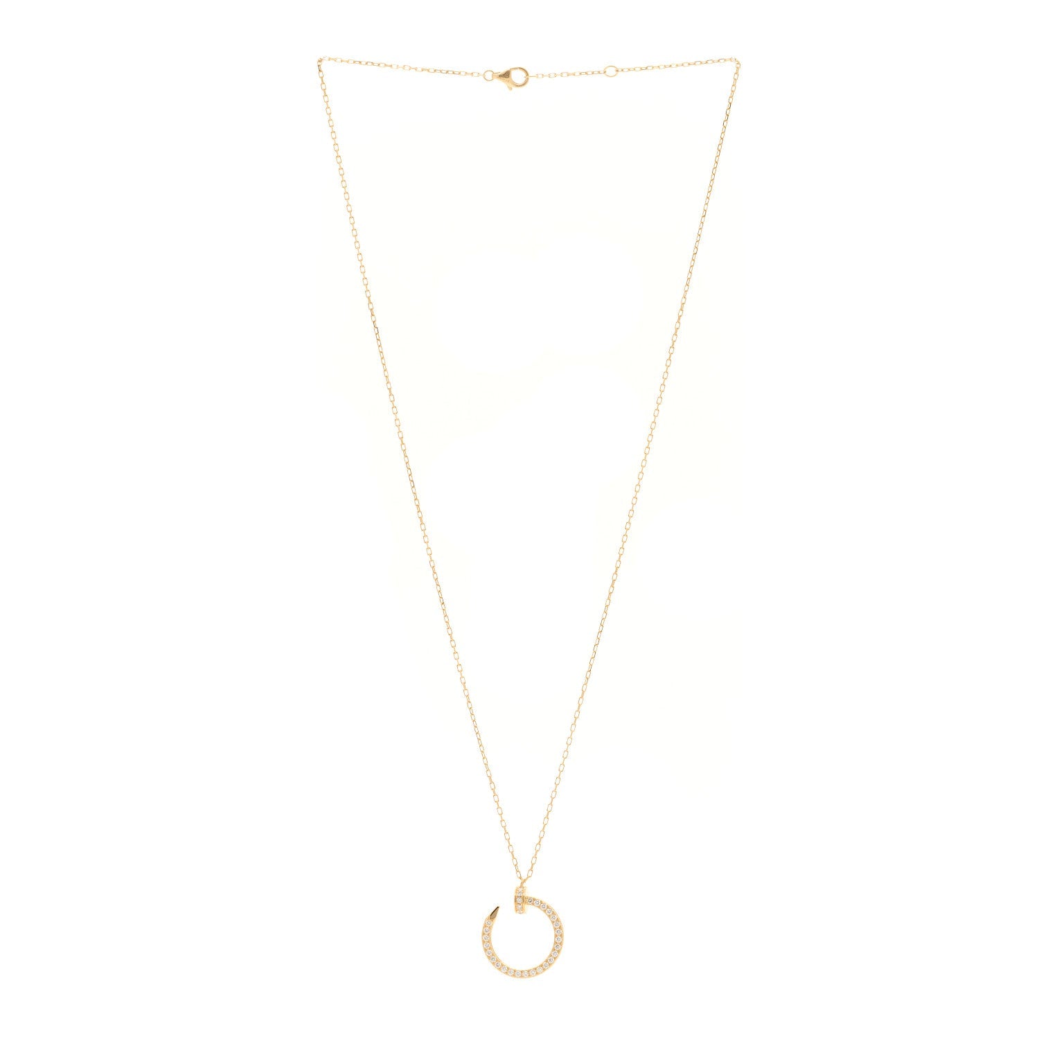 Cartier 18K Yellow Gold Diamond Juste Un Clou Paved Pendant Necklace 3 of 5