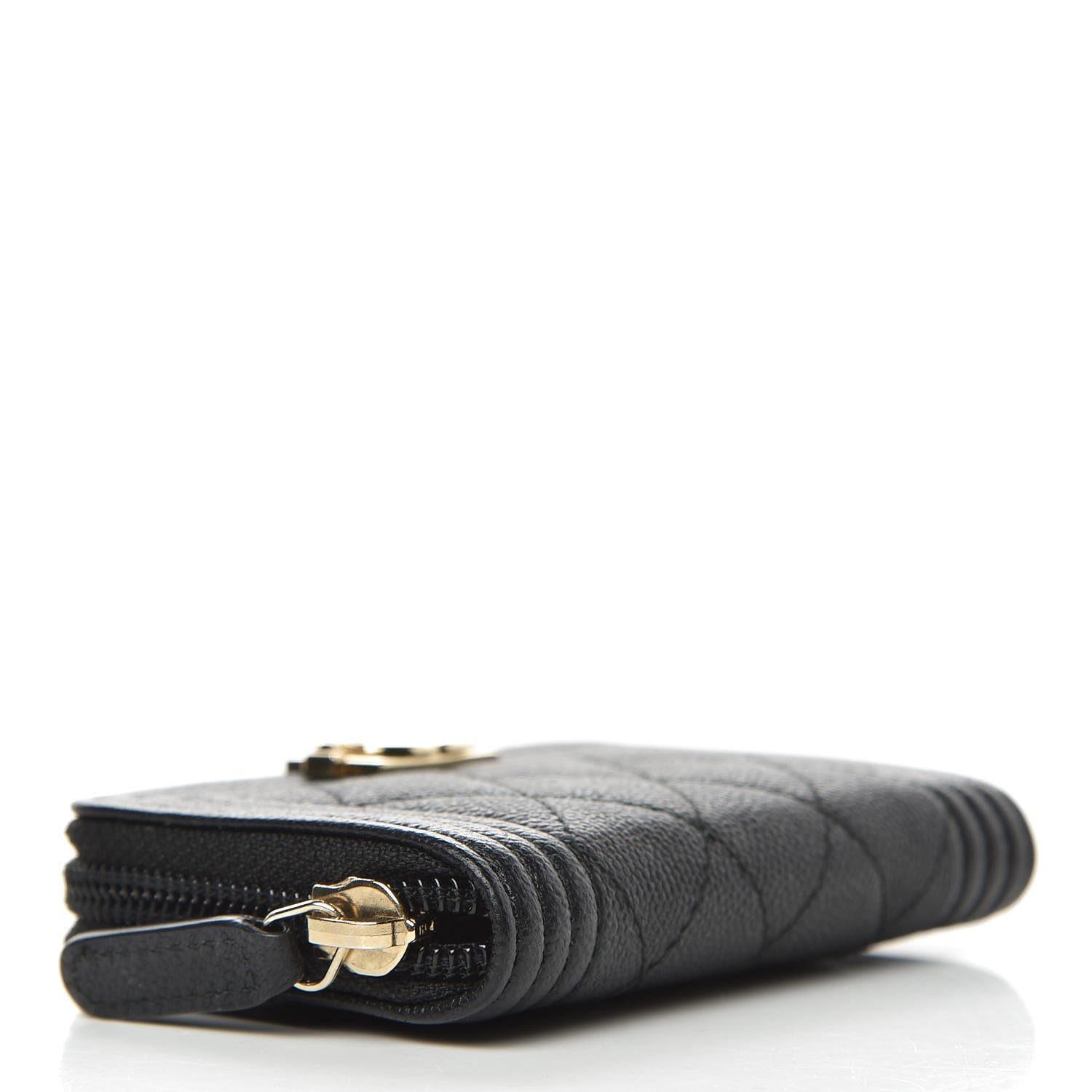 Chanel Caviar Quilted Boy Zip Around Coin Purse Wallet Black 4 of 10