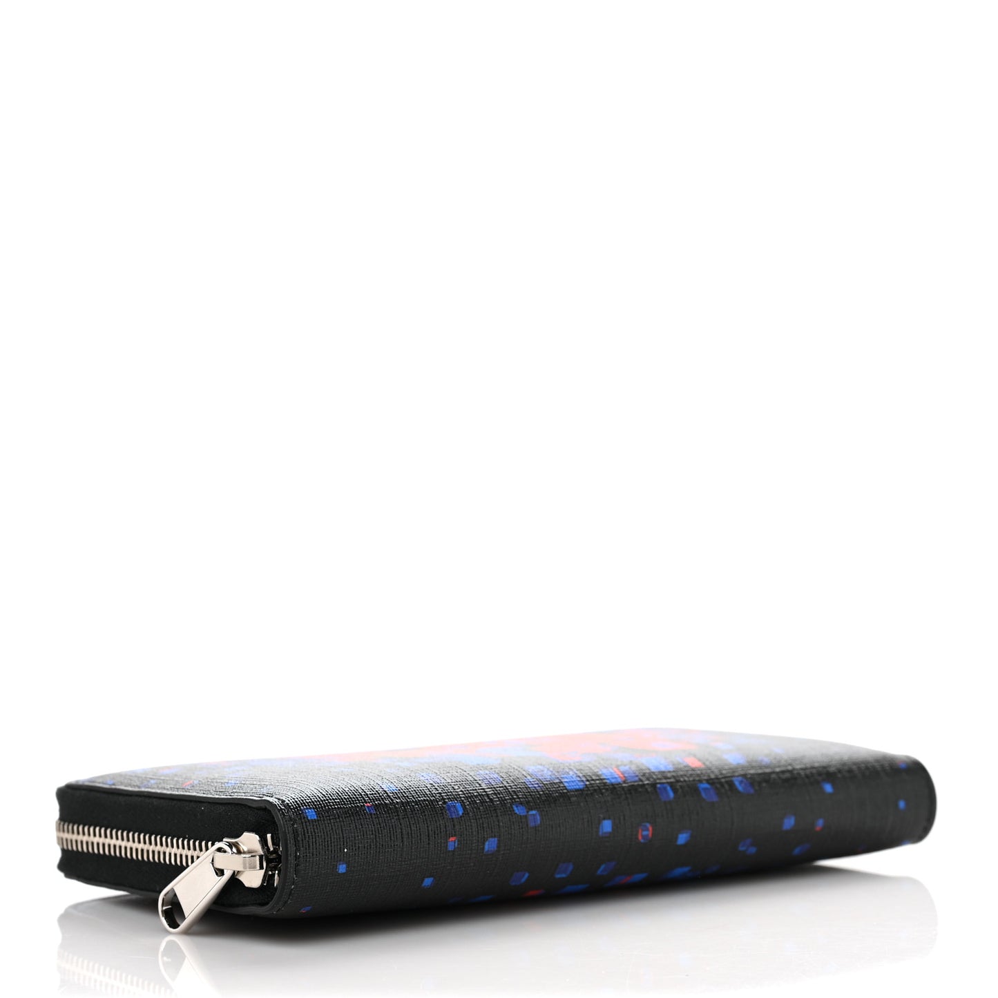 Calfskin Square G Space Zip Around Wallet Black