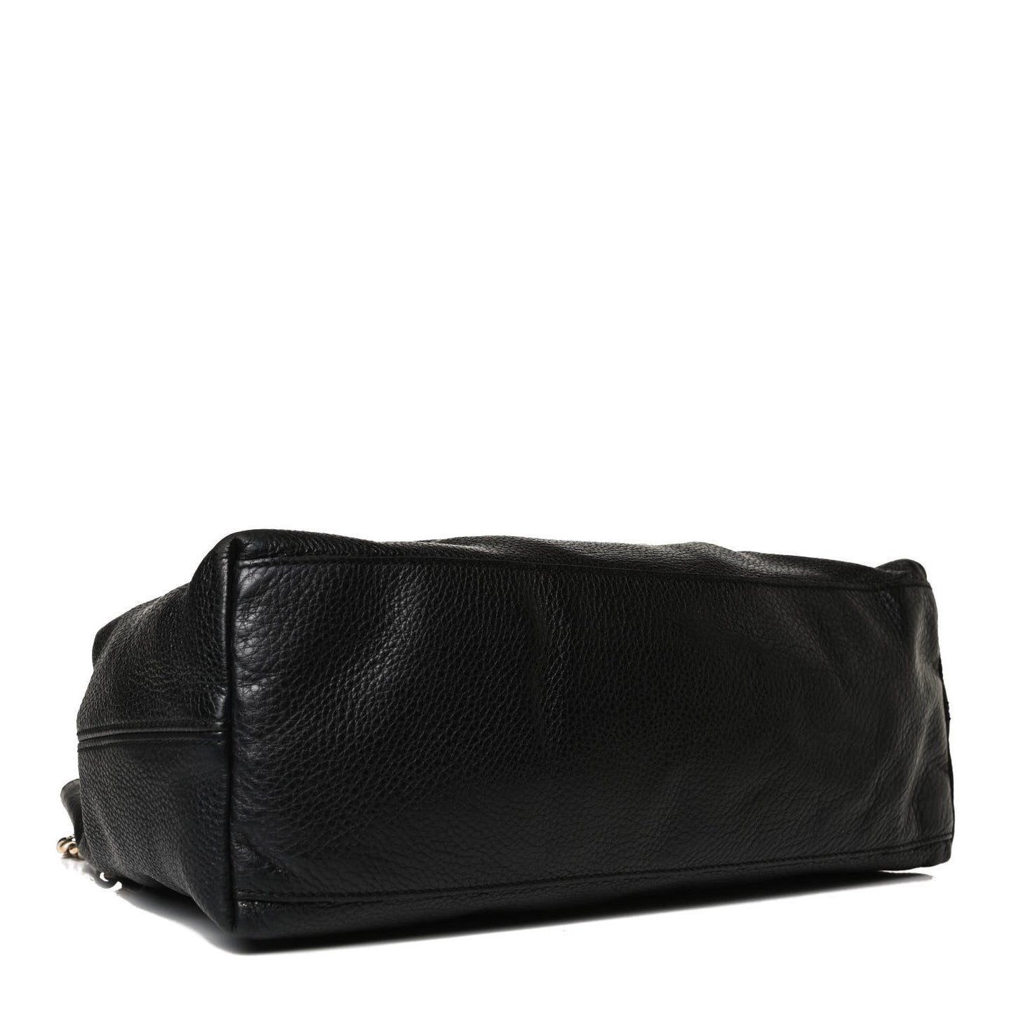 Pebbled Calfskin Medium Soho Chain Shoulder Bag Black