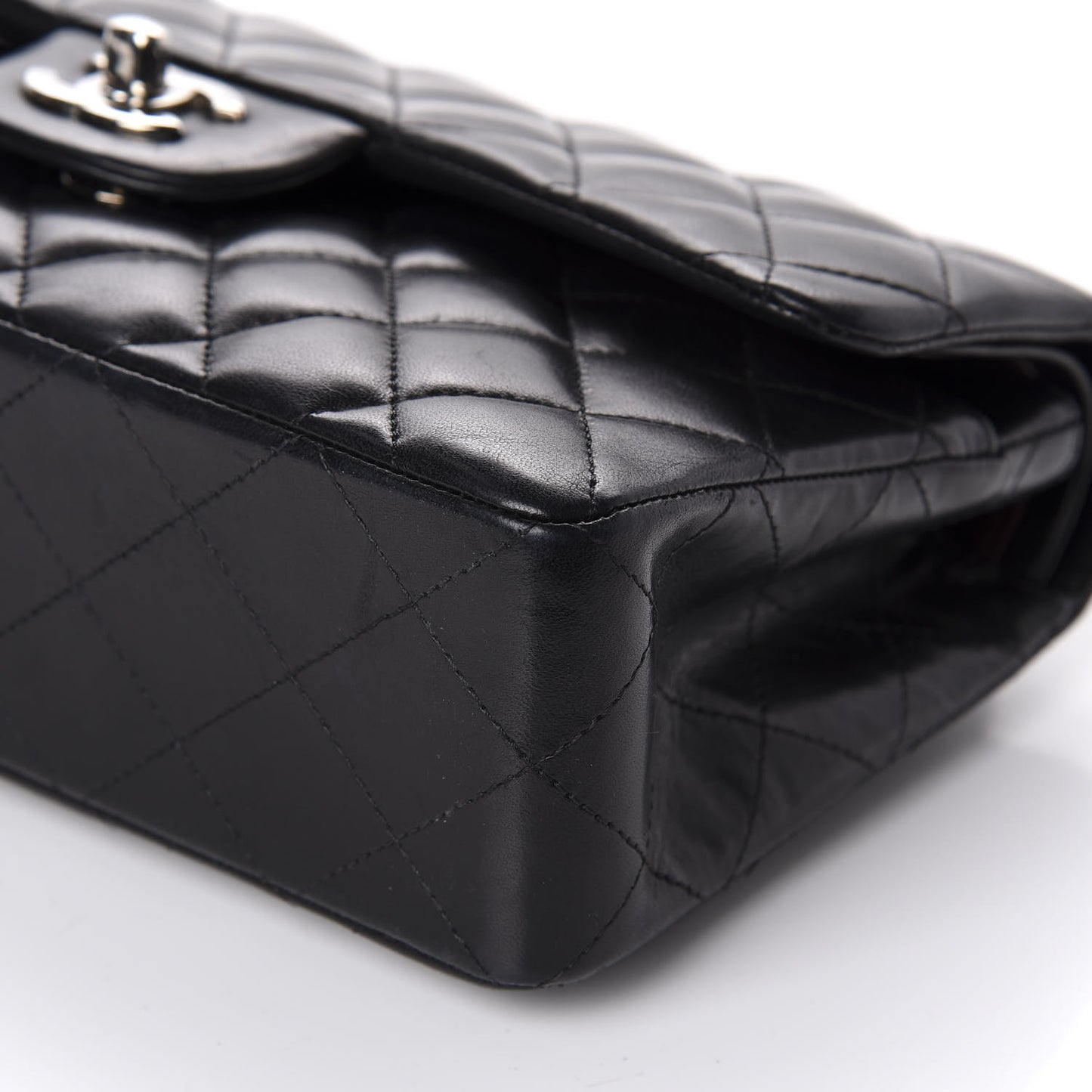 Lambskin Quilted Small Double Flap Black