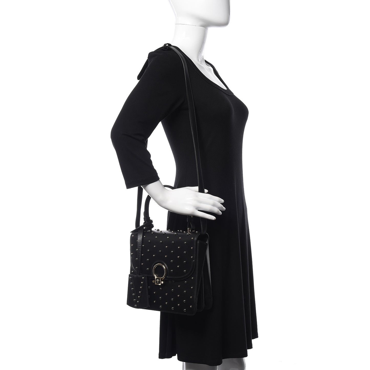 Nappa Studded Medium DV ONE Satchel Black