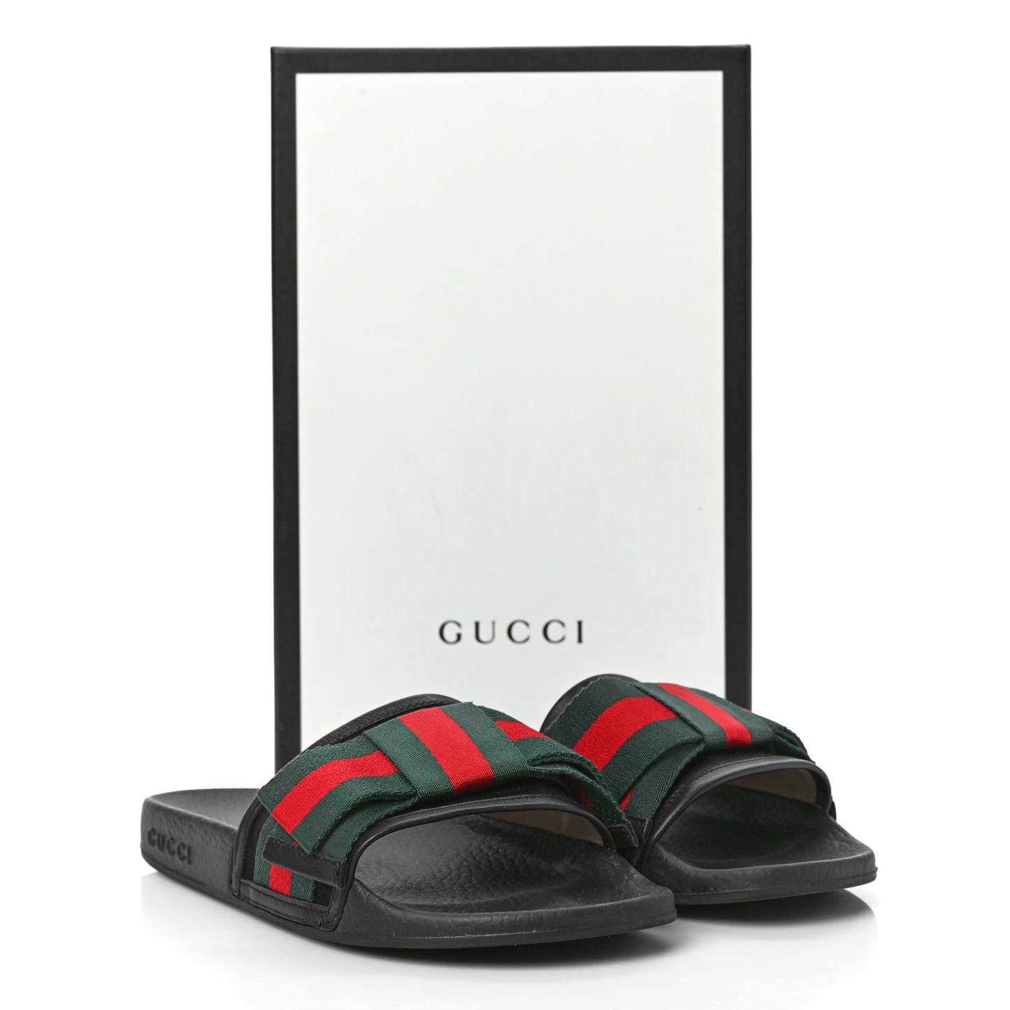 Satin Web Bow Slide Sandals 37 Black