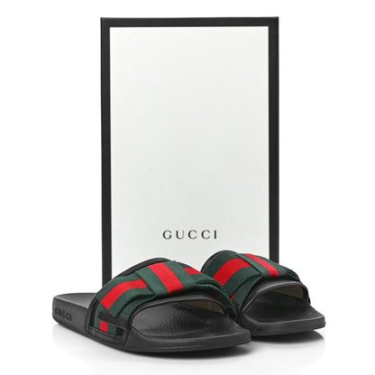 Gucci Satin Web Bow Slide Sandals 37 Black 10 of 10