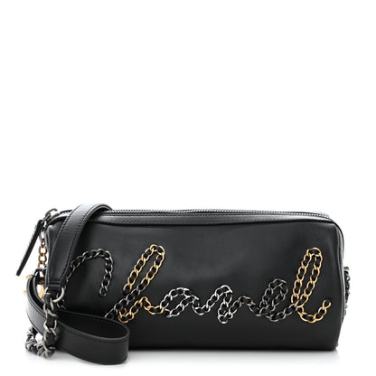 Chanel Calfskin Chain 20s Signature Bowling Bag Black 1 of 10