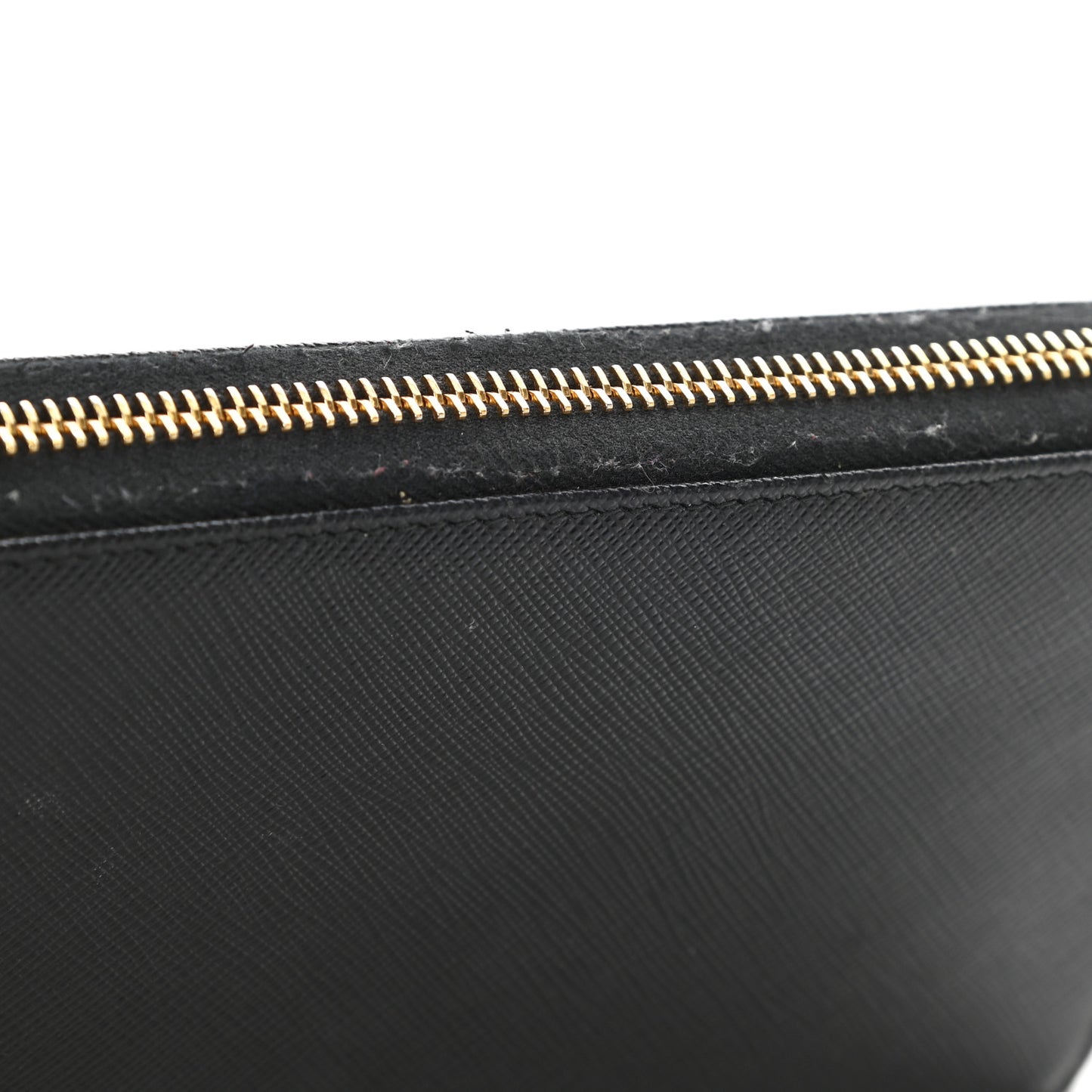 Saffiano Metal Zip Around Wallet Black