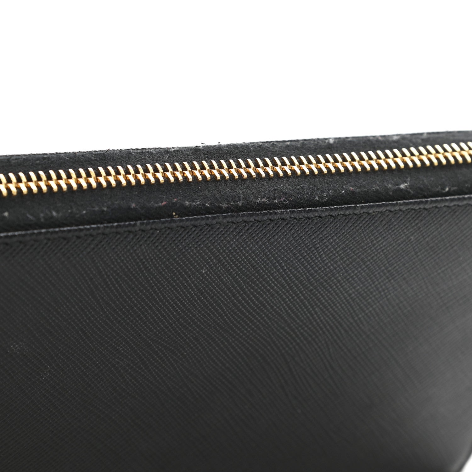 Prada Saffiano Metal Zip Around Wallet Black 12 of 13