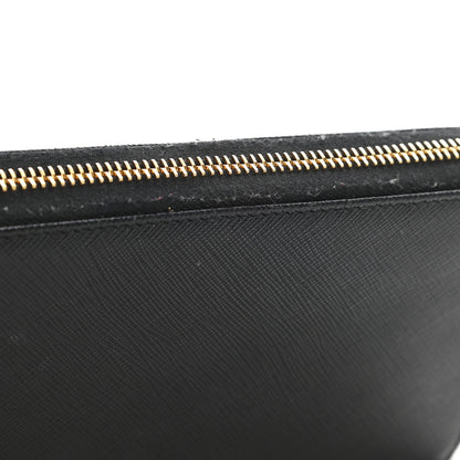 Prada Saffiano Metal Zip Around Wallet Black 12 of 13