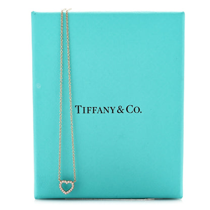 Tiffany 18K Yellow Gold Diamond Metro Heart Pendant Necklace 6 of 6