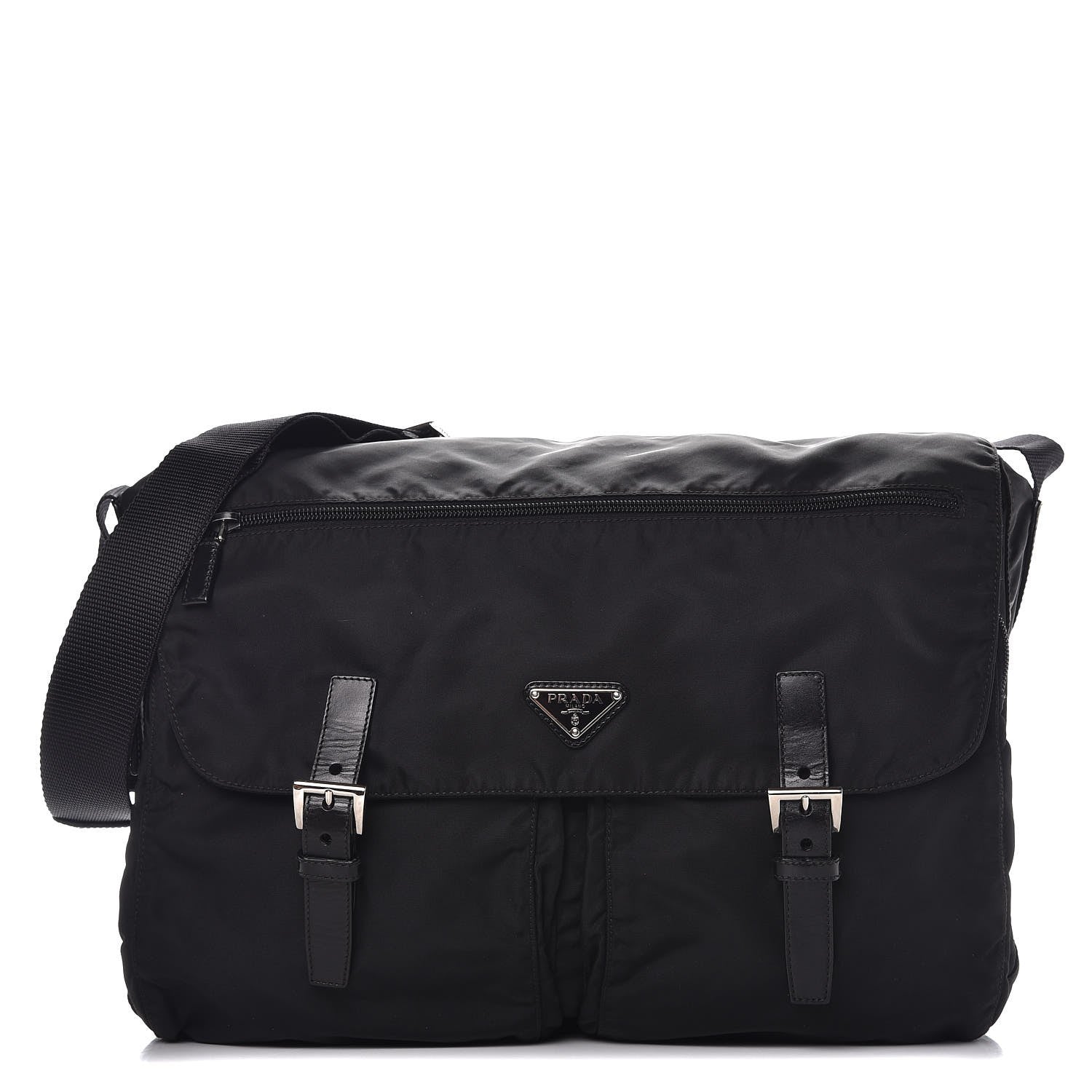 Prada Nylon Vela Messenger Bag Black 1 of 11