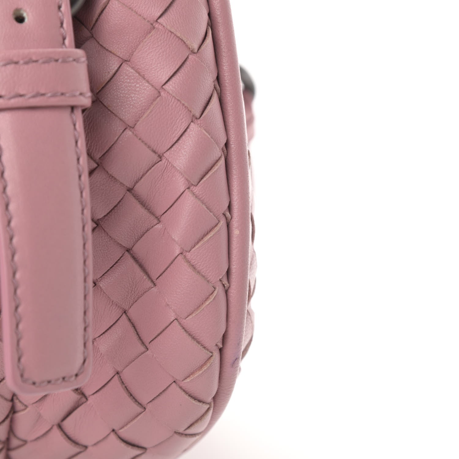 Bottega Veneta Nappa Intrecciato Rialto Shoulder Bag Rose Pink 12 of 15