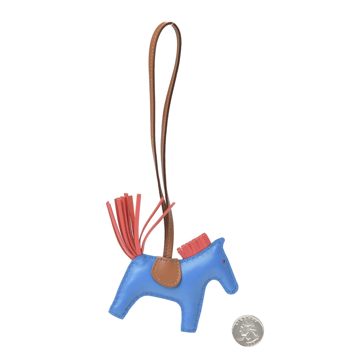 Milo Lambskin Grigri Rodeo Horse Bag Charm PM Blue Zanzibar Rose Texas Gold