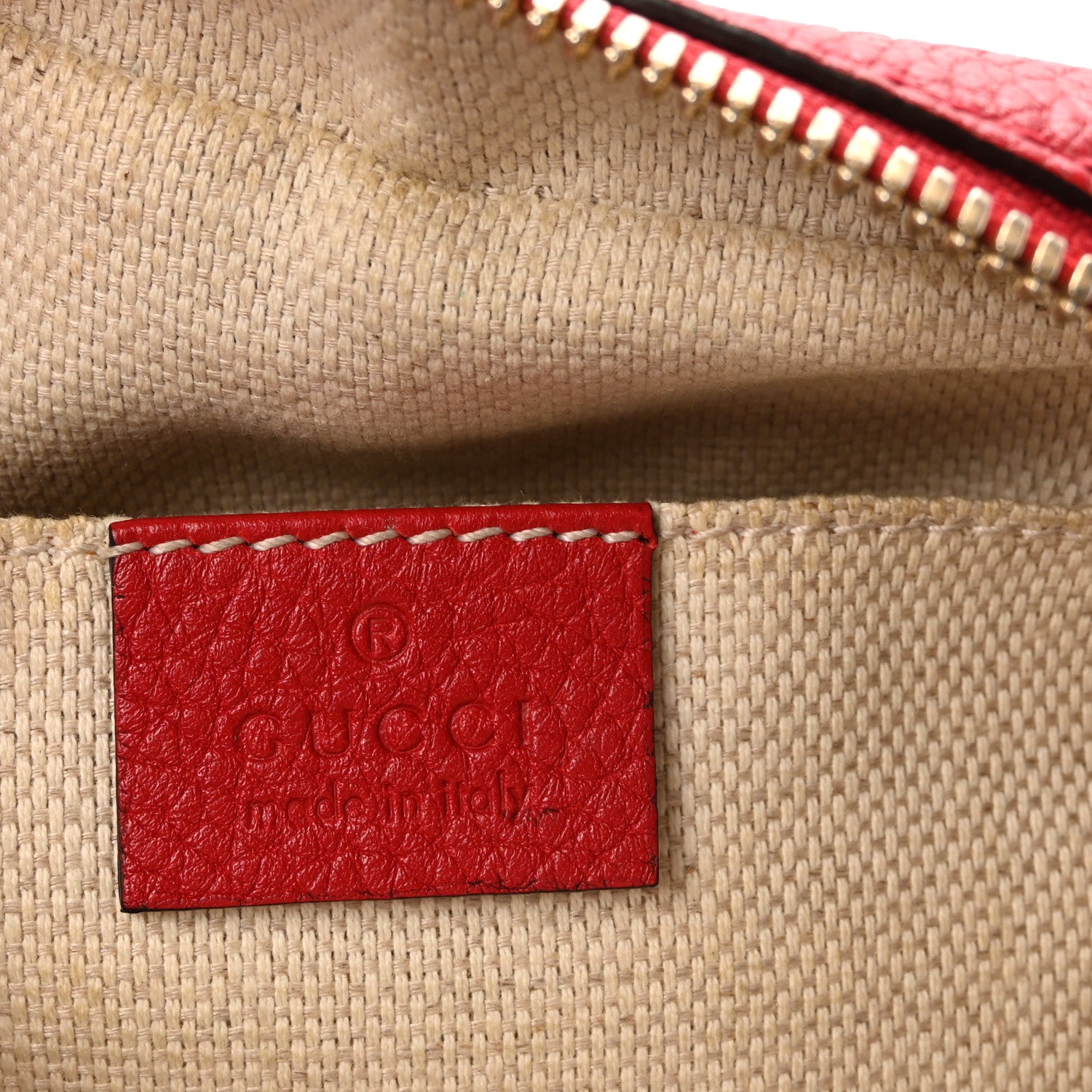Gucci Pebbled Calfskin Small Soho Disco Bag Vibrant Red 6 of 10