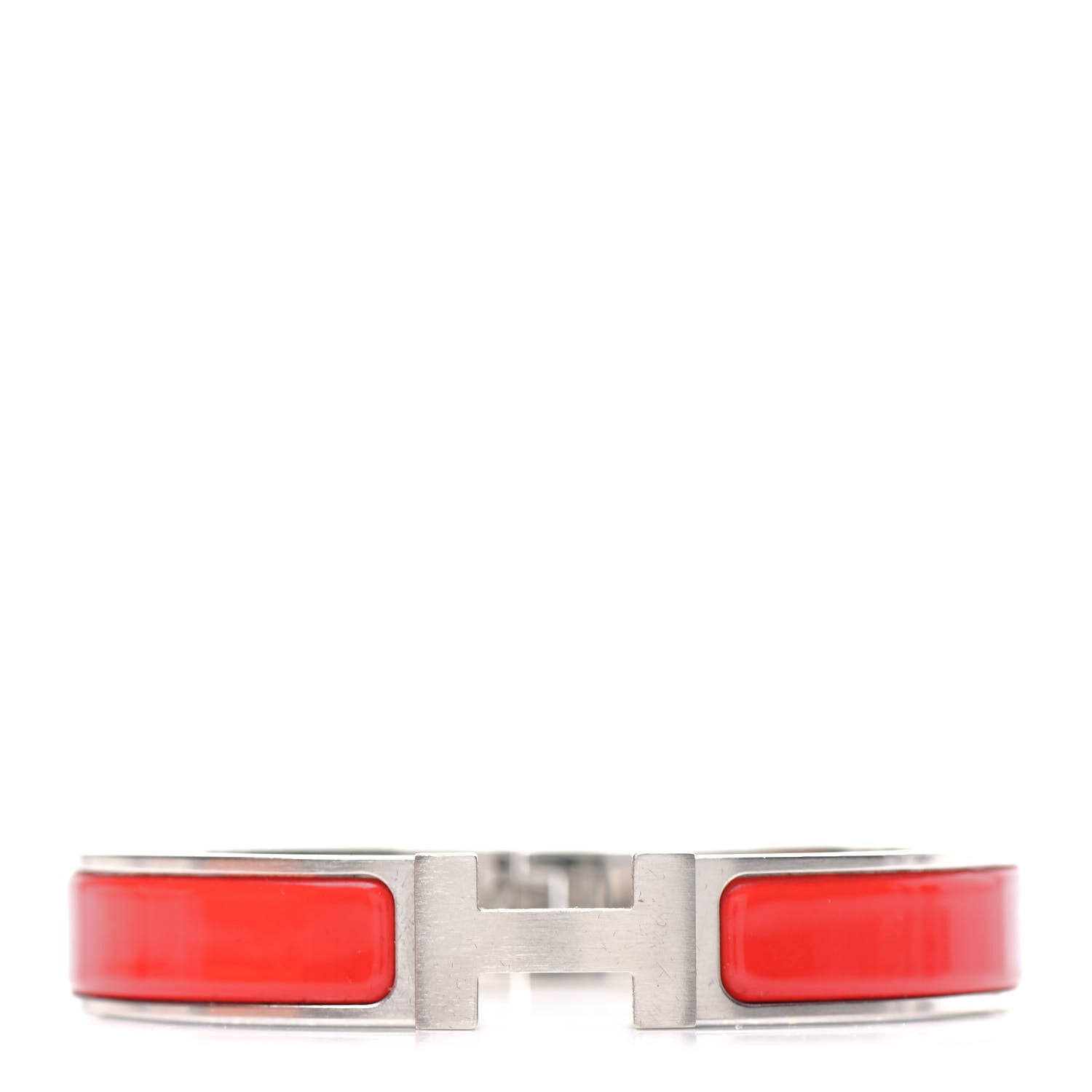 Hermes Matte Enamel Narrow Clic Clac H Bracelet PM Rouge Vif 1 of 5
