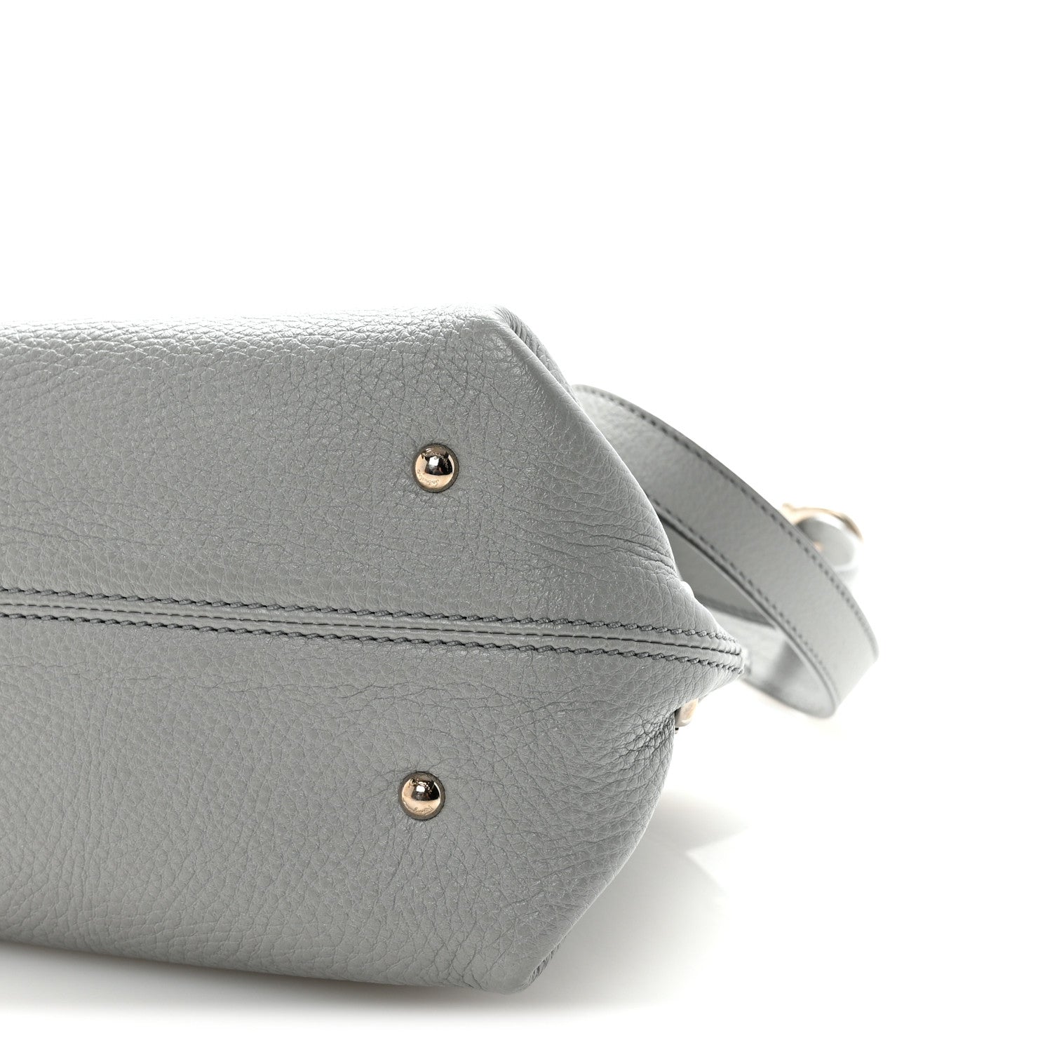 Salvatore Ferragamo Grained Calfskin Sofia Satchel Grey 1830619