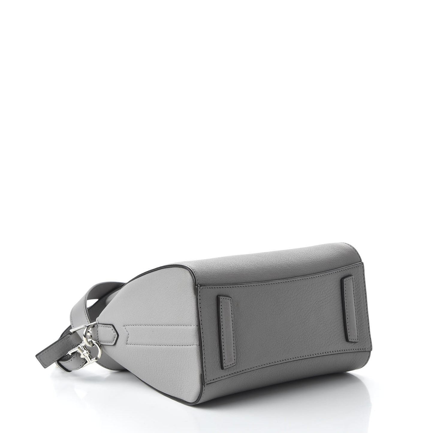 Sugar Goatskin Mini Antigona Pearl Grey