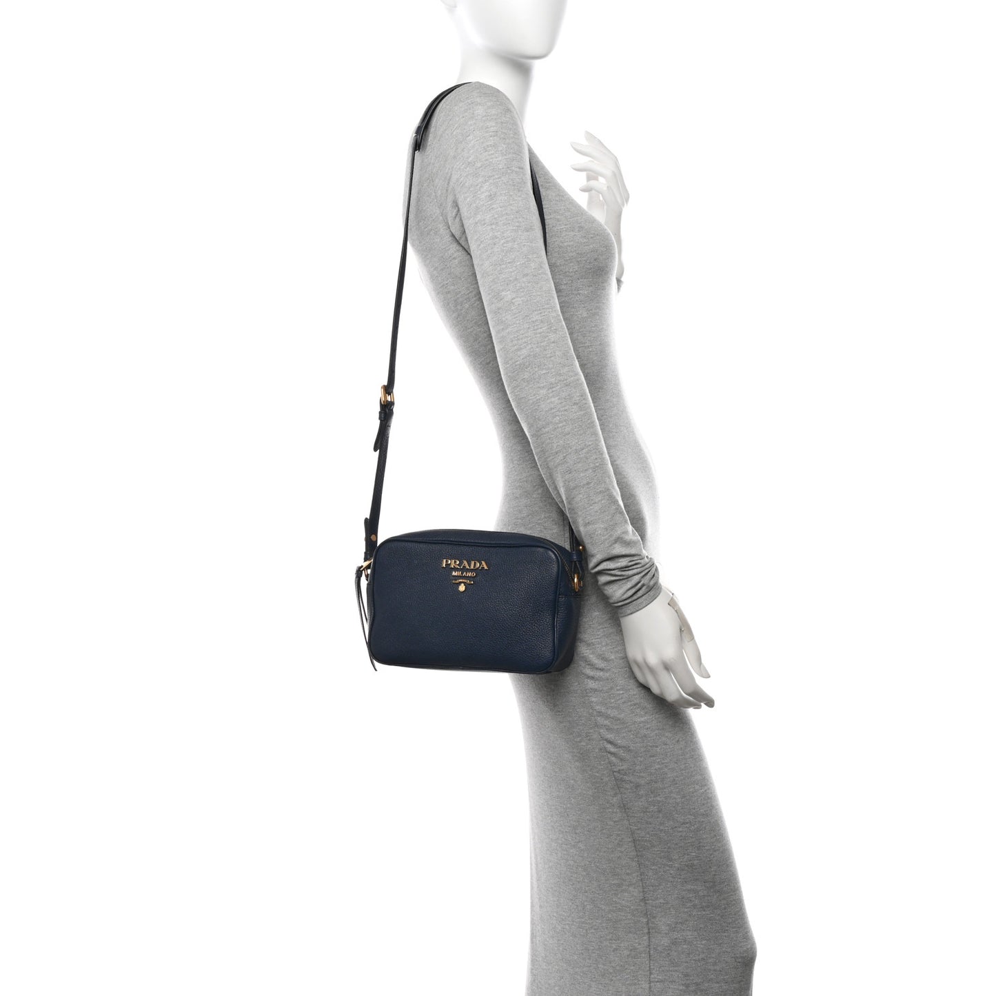 Vitello Daino Mini Camera Crossbody Bag Baltico