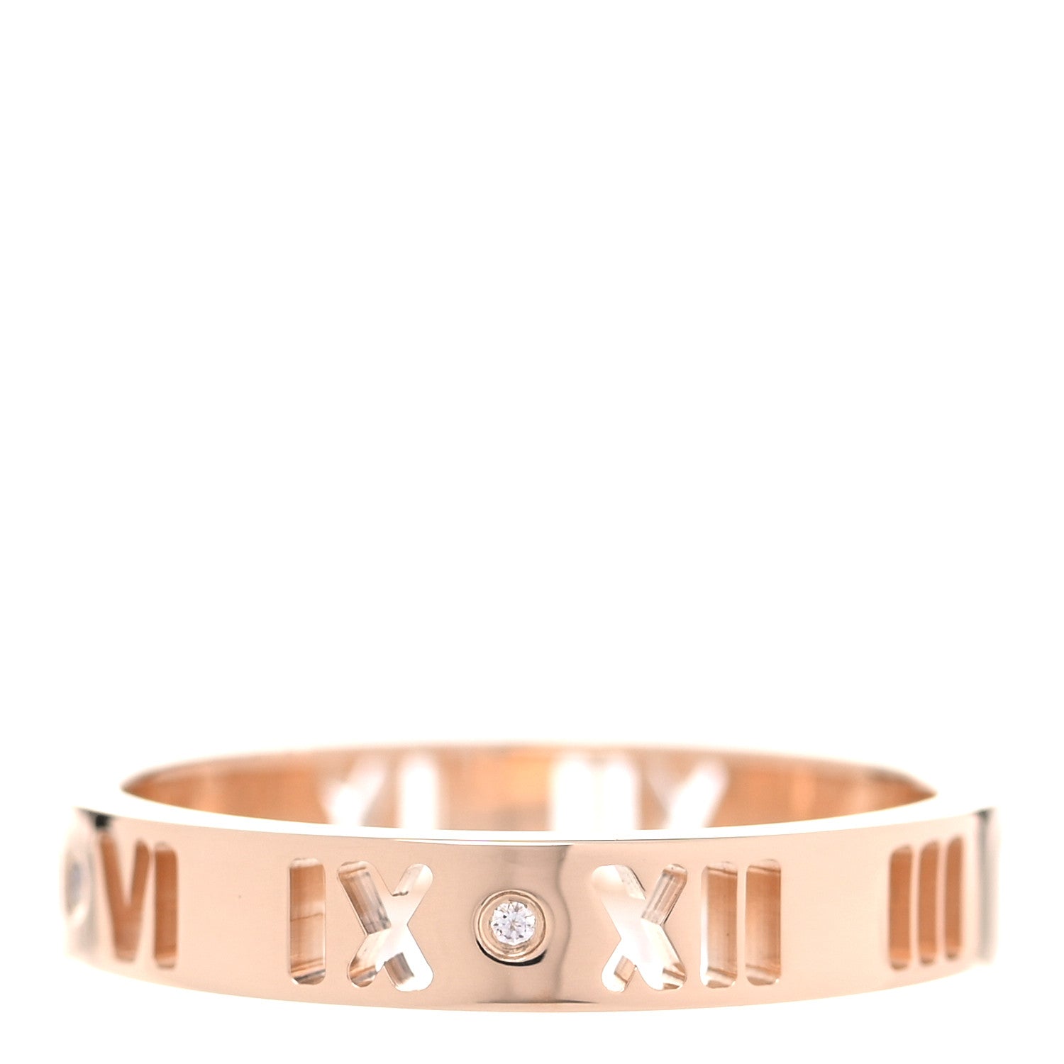 Tiffany 18K Rose Gold Diamond Atlas Pierced Ring 53 6.5 1 of 5