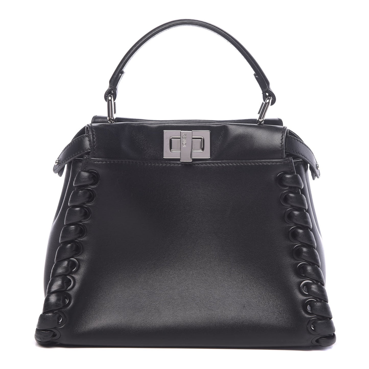 Nappa Lace Up Mini Peekaboo Iconic Satchel Black