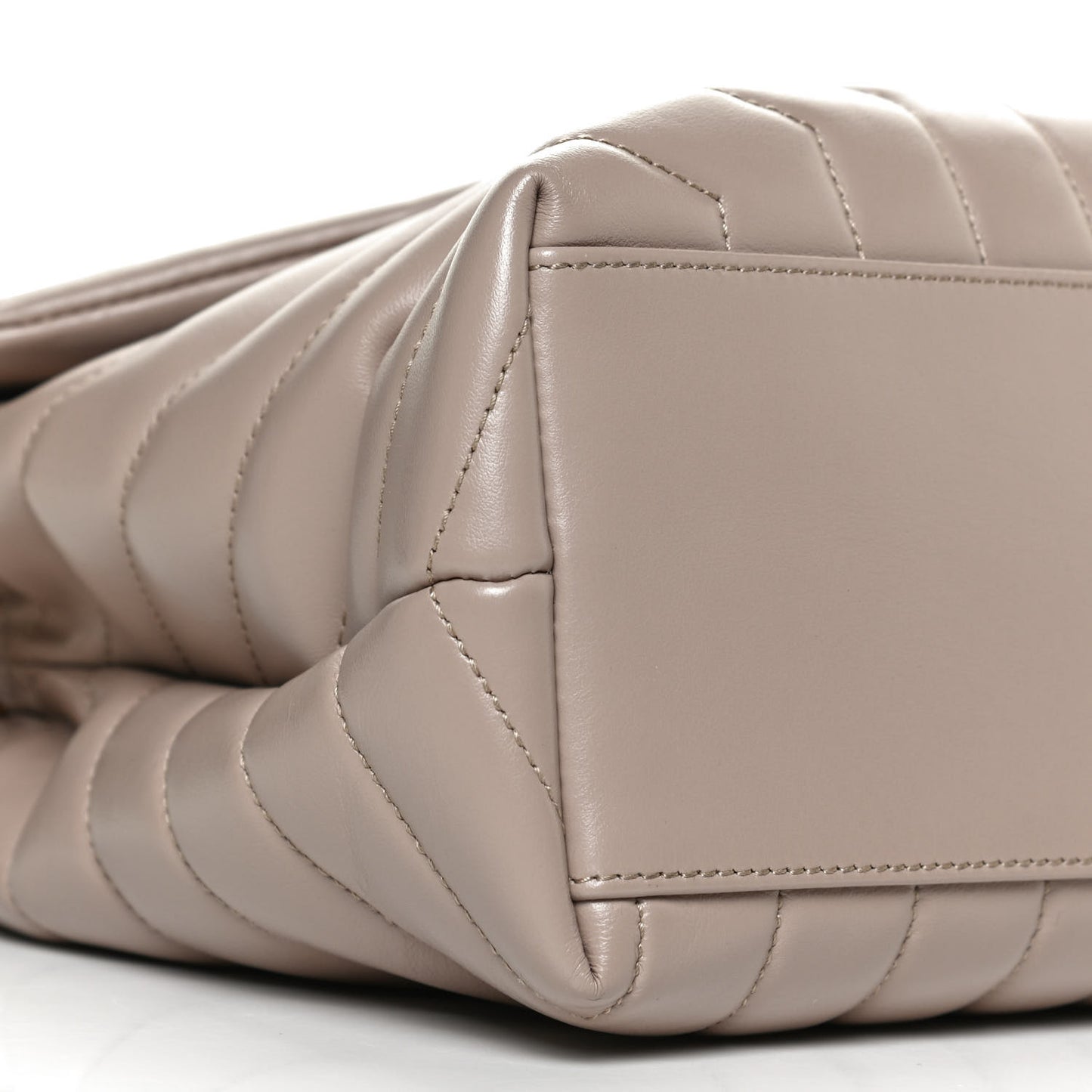 Calfskin Y Quilted Monogram Medium Loulou Chain Satchel Dark Beige