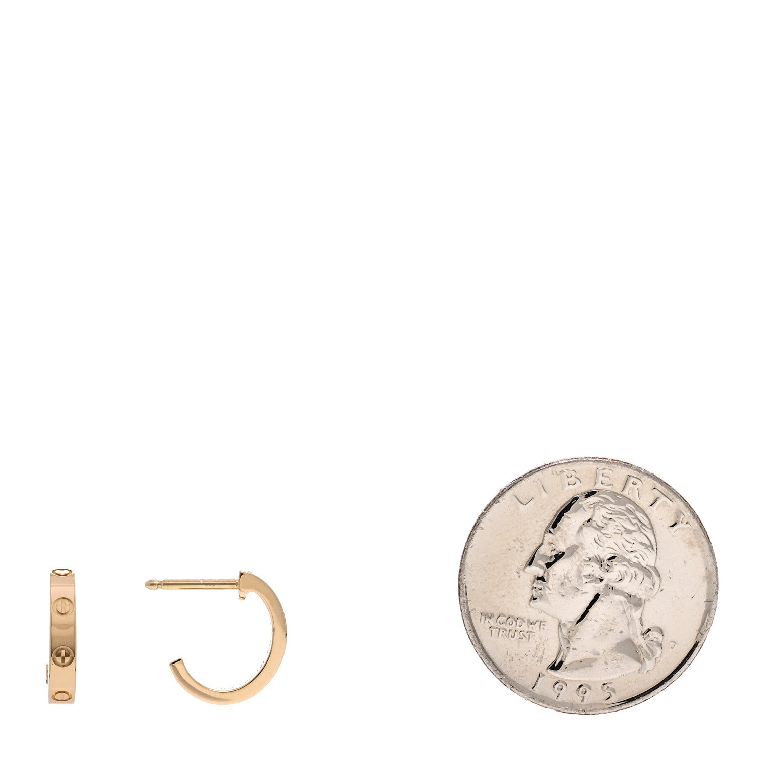 Cartier 18K Yellow Gold Small LOVE Hoop Earrings 2 of 5