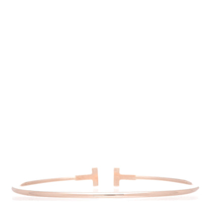 Tiffany 18K Rose Gold Narrow T Wire Bracelet 3 of 5