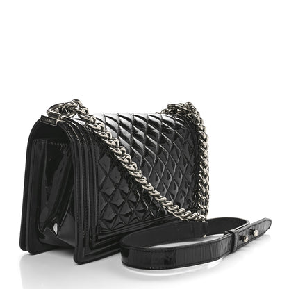 Chanel Patent Calfskin Quilted Medium Plexiglass Boy Flap Black 2 of 11