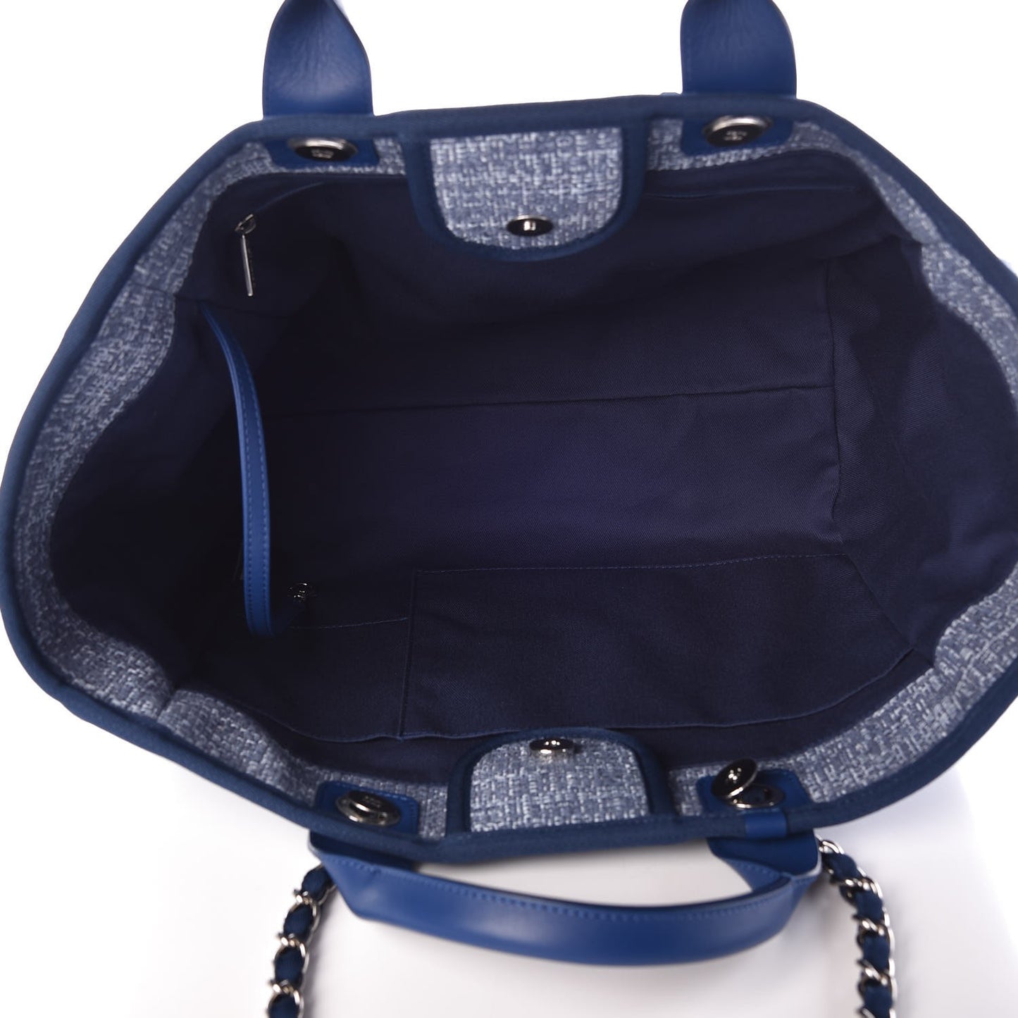 Woven Straw Raffia Large Deauville Tote Dark Blue
