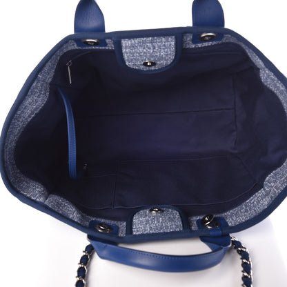 Chanel Woven Straw Raffia Large Deauville Tote Dark Blue 5 of 8