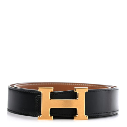 Hermes Box Togo 32mm H Belt Black Gold 1 of 5
