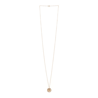 Christian Dior 18K Yellow Gold Diamond Mother of Pearl Rose Des Vents Medallion Necklace 3 of 6