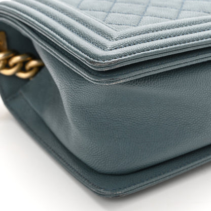Chanel Caviar Quilted Medium Boy Flap Blue 10 of 13