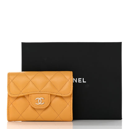 Chanel Caviar Quilted Flap Card Holder Wallet Yellow 12 of 12