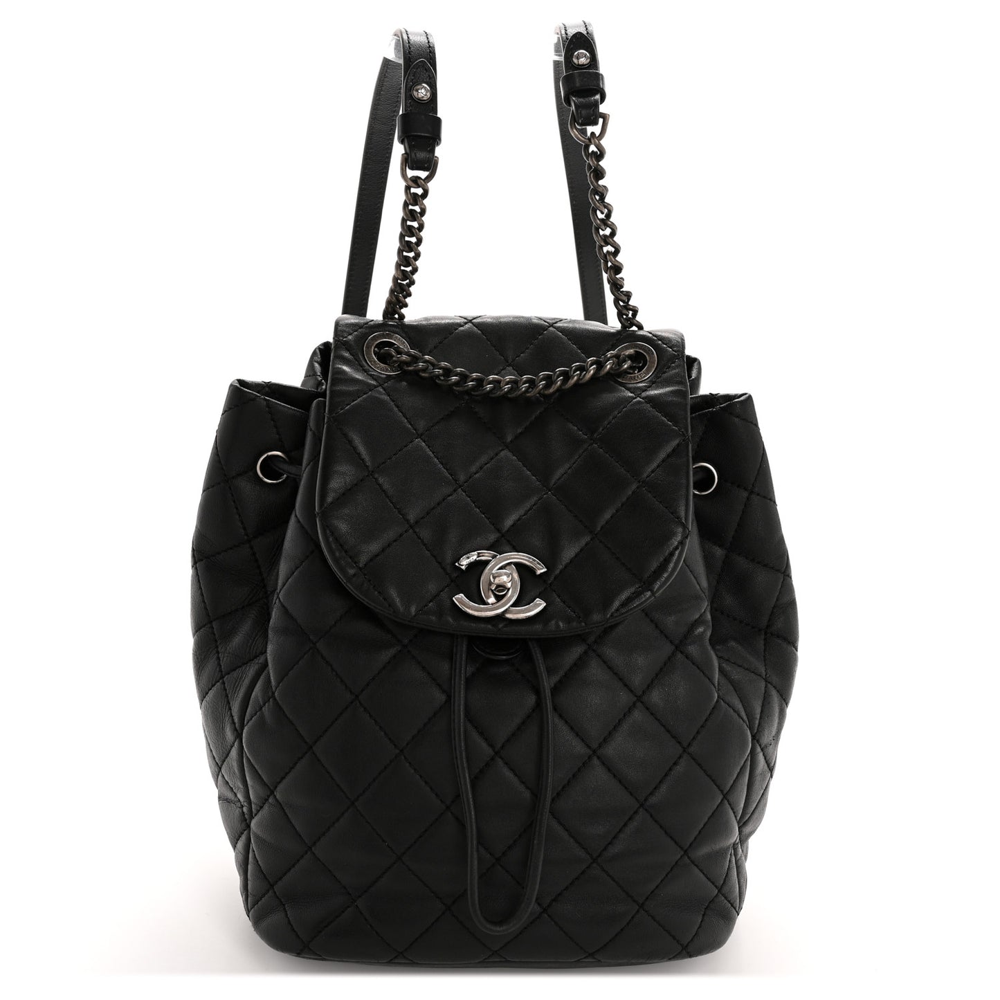 Lambskin Quilted Daily Supple Backpack Black