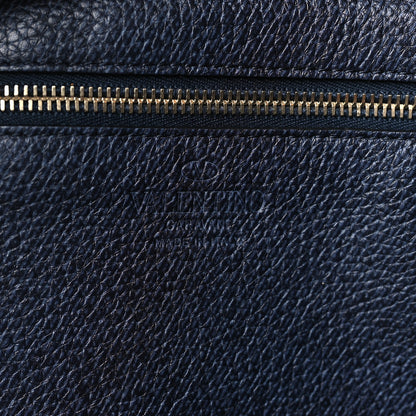 Valentino Garavani Pebbled Calfskin Medium Rockstud Tote Deep Denim 6 of 9