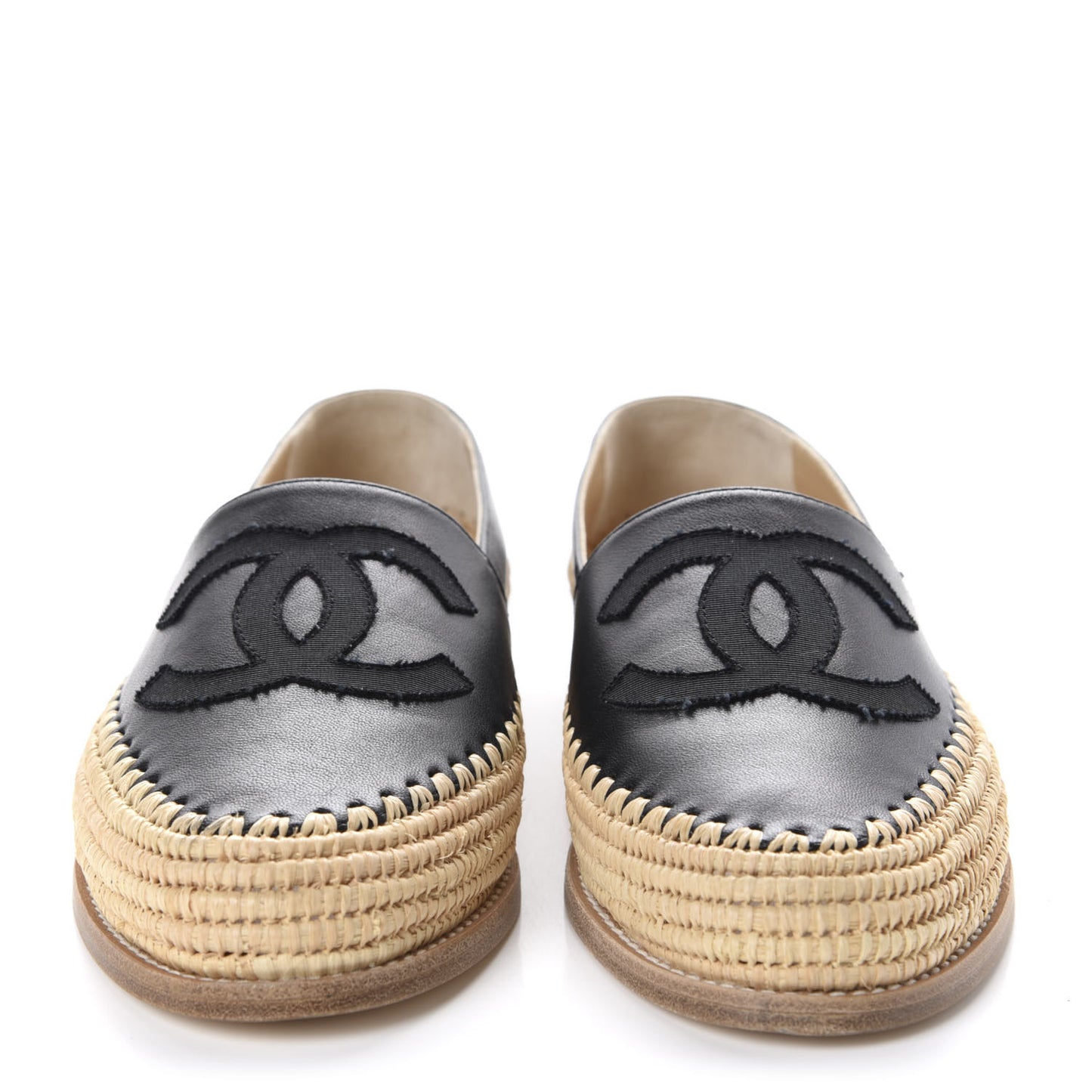 Lambskin Grosgrain CC Espadrilles 39 Black