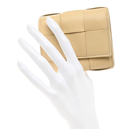 Bottega Veneta Nappa Calfskin Maxi Intrecciato Cassette Tri-Fold Wallet Porridge 2 of 9
