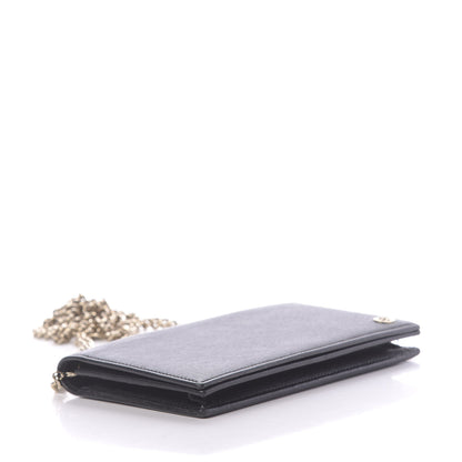 Gucci Textured Calfskin Medium Betty Chain Wallet Black 4 of 9