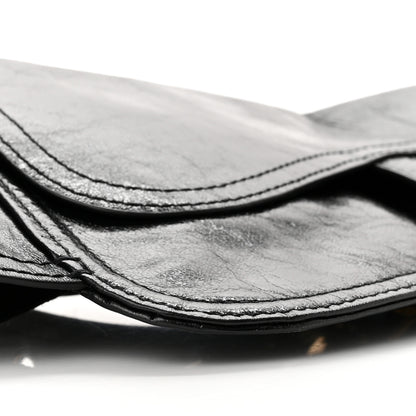 Christian Dior Crinkled Lambskin 135mm Saddle Belt Black 8 of 10
