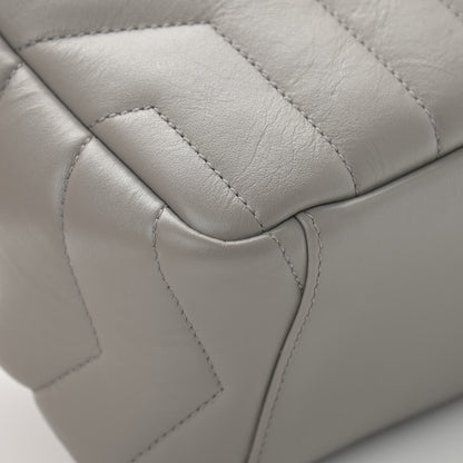 Saint Laurent Calfskin Y Quilted Monogram Small Loulou Bowling Bag Light Gray 12 of 16