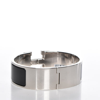 Hermes Enamel Wide Clic Clac H Bracelet GM Black 3 of 5