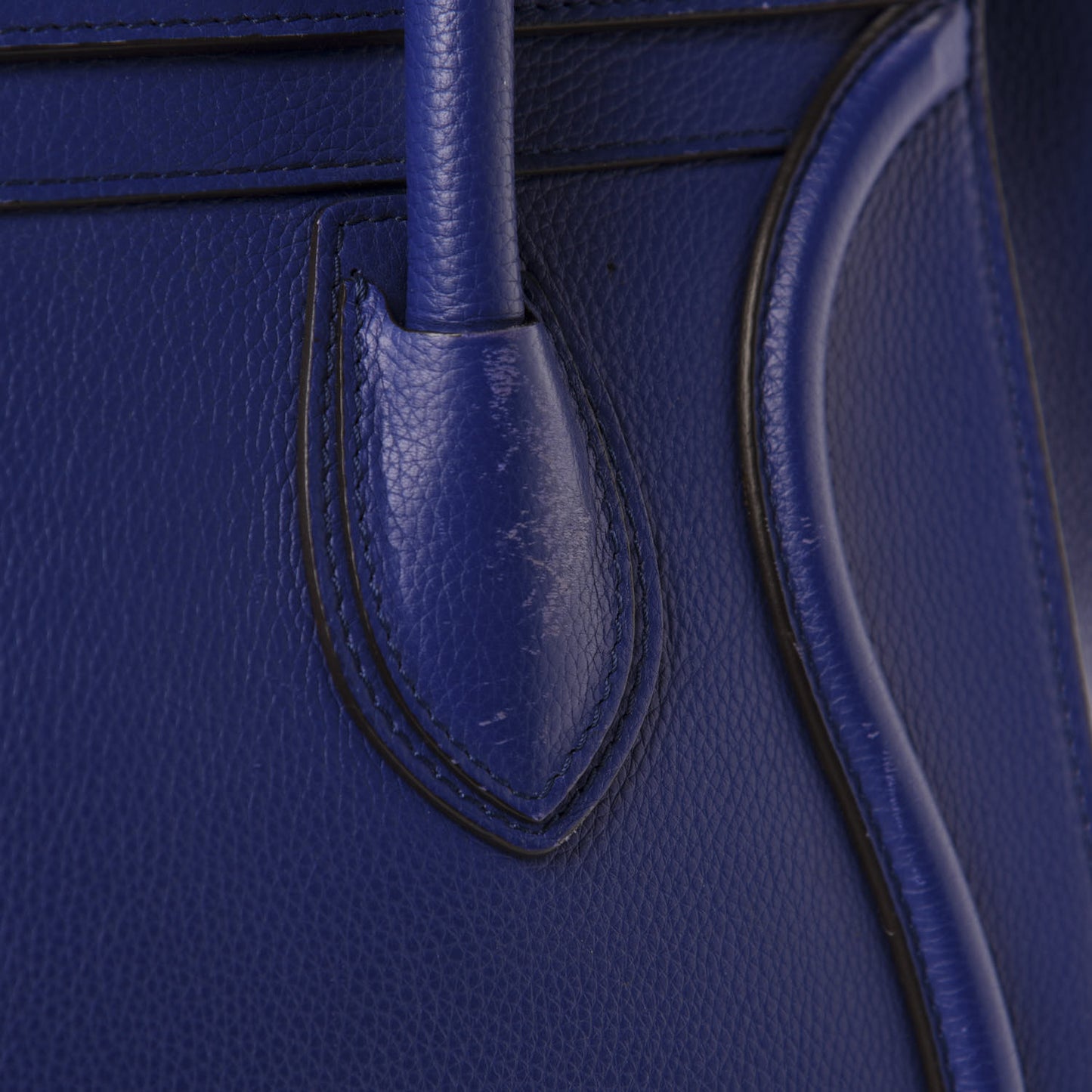 Drummed Calfskin Mini Luggage Indigo