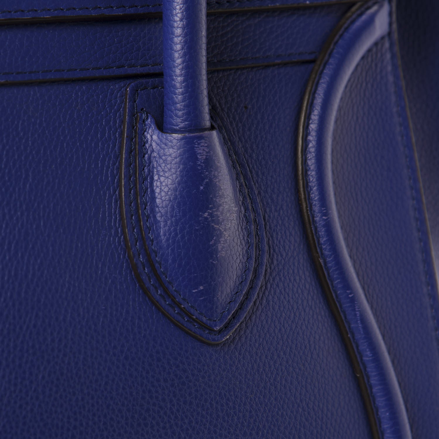 Celine Drummed Calfskin Mini Luggage Indigo 9 of 15