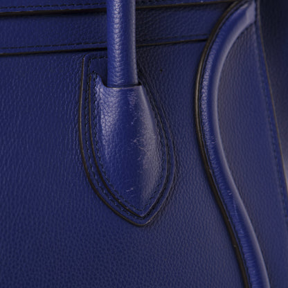 Celine Drummed Calfskin Mini Luggage Indigo 9 of 15