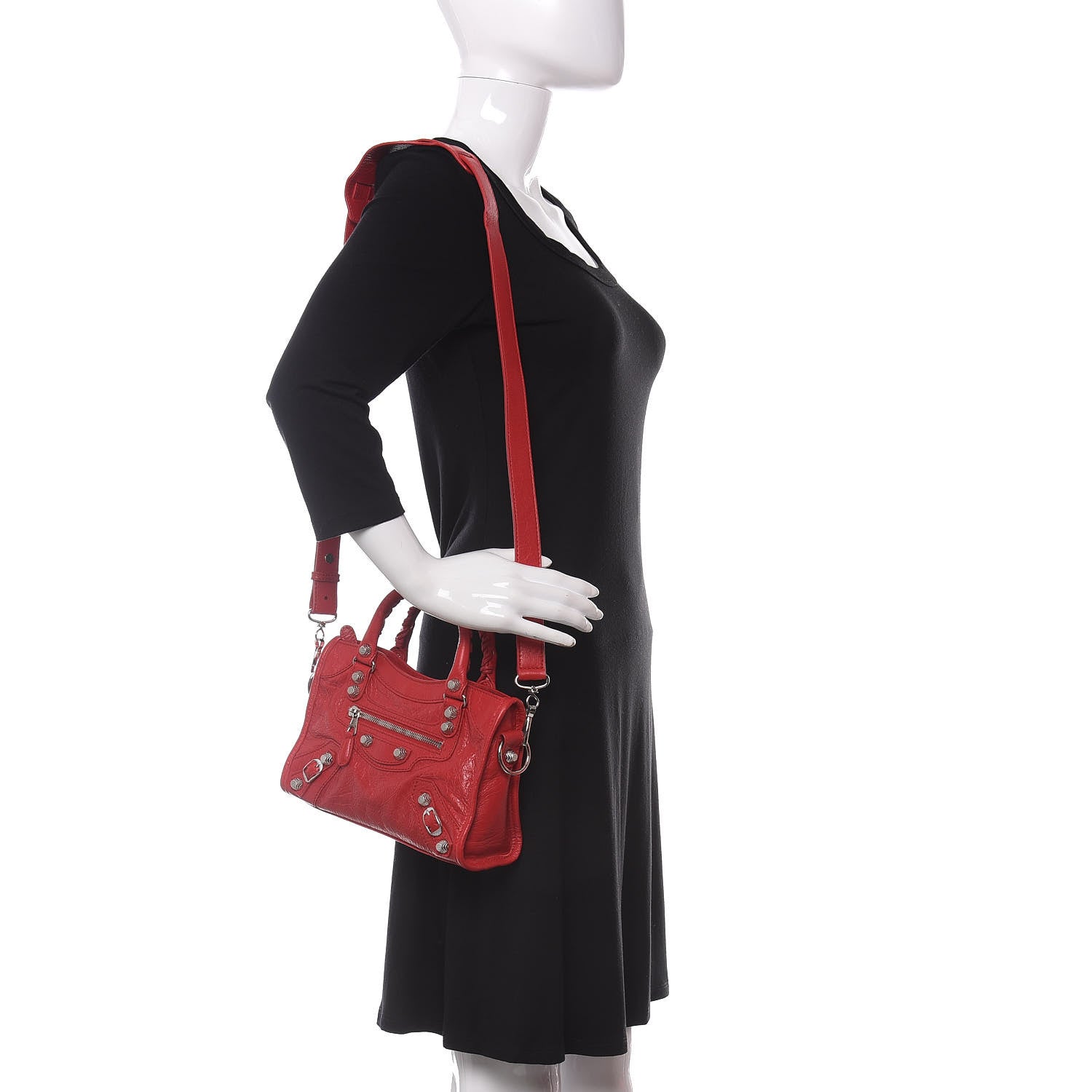 Balenciaga Agneau Giant 12 Silver Hardware Mini City Rouge Cardinal 2 of 10