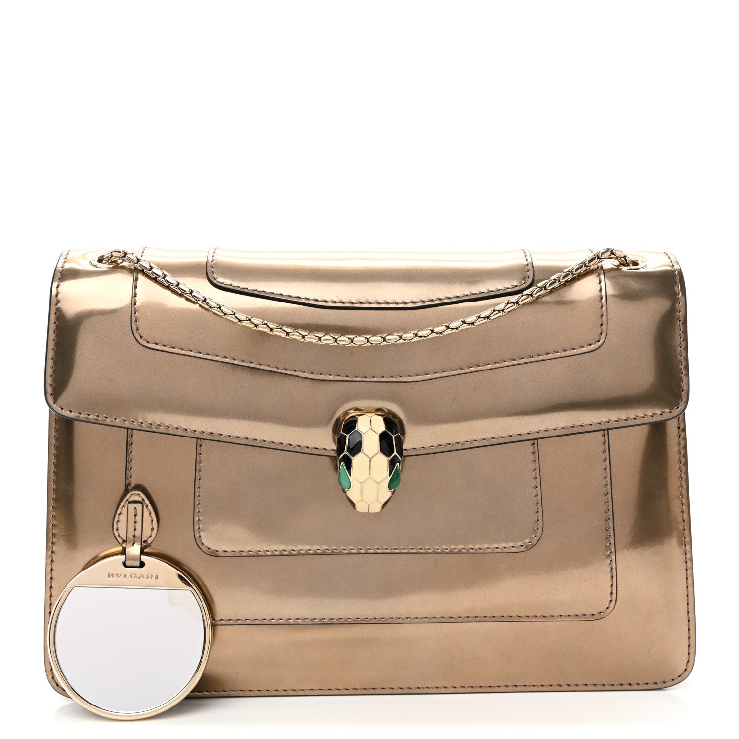 Bulgari Metallic Calfskin Serpenti Forever Crossbody Bag Bronze 3 of 10